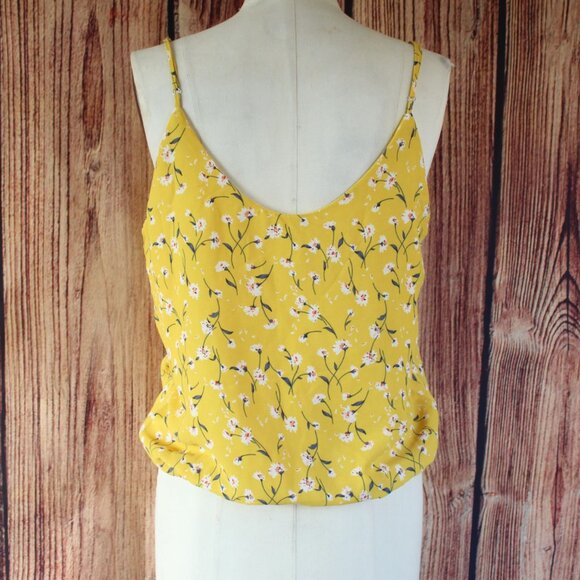 Sienna Sky Womens Top, Size Medium, Yellow Floral Tie-Front Sleeveless, - Picture 11 of 11